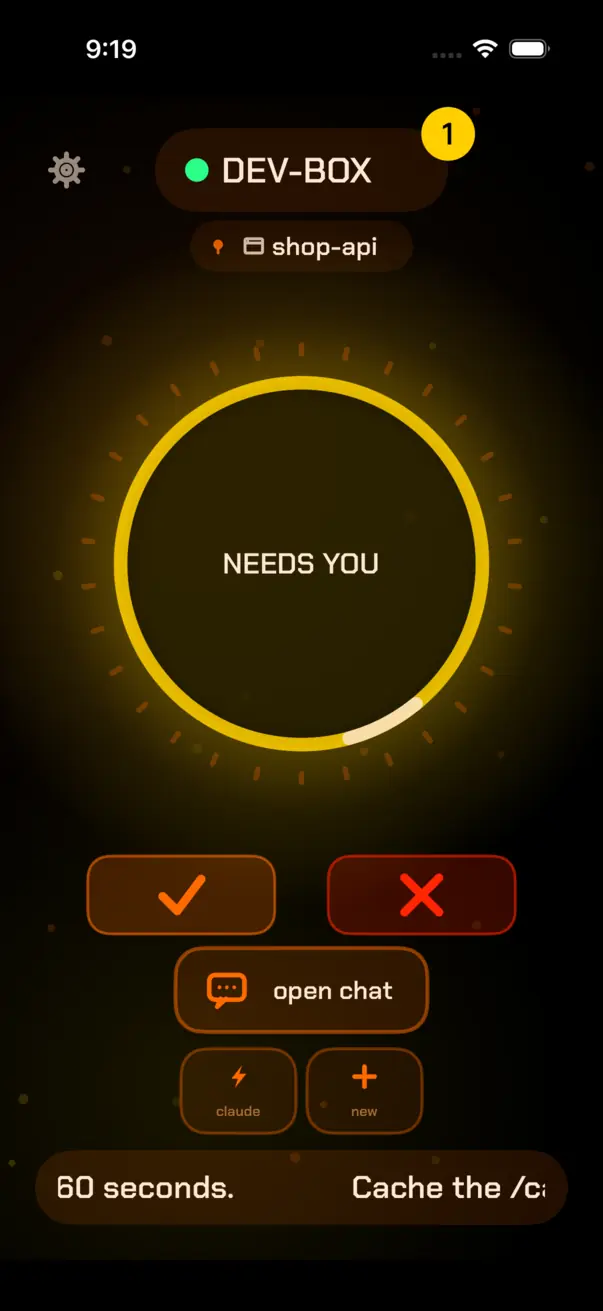 The deck in the NEEDS YOU state with a check and a cross