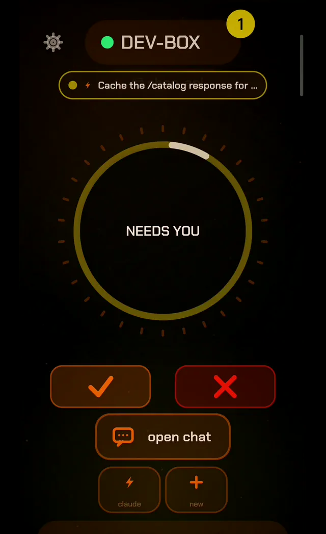 The deck in NEEDS YOU state with a check and a cross to answer a permission request.