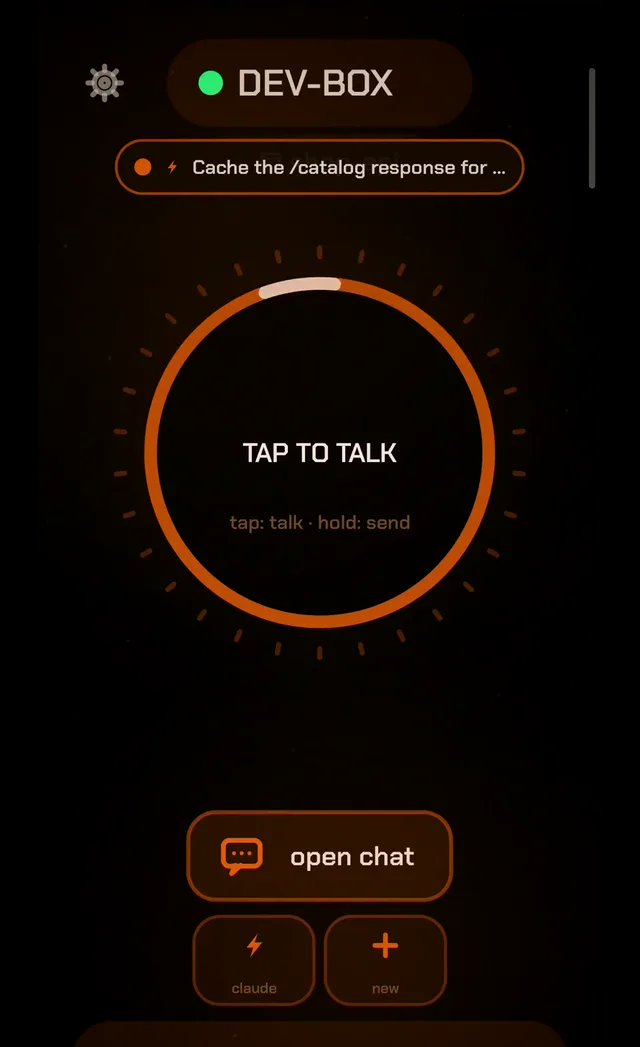 The deck in TAP TO TALK state, ready to dictate.